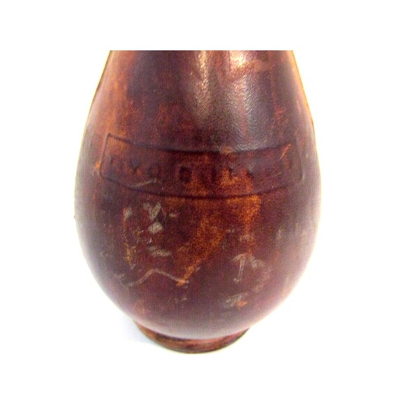 Italian Wine Decanter Vintage Brown Leather Lion Head Bottle Stopper Italy Vino - Picture 3 of 6